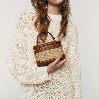 Zarastyle Nữ Ống Hút Dệt Hộp Túi Da Vintage Viền Đeo Ngang Túi Mini Mùa Hè Đi Biển Túi Xách