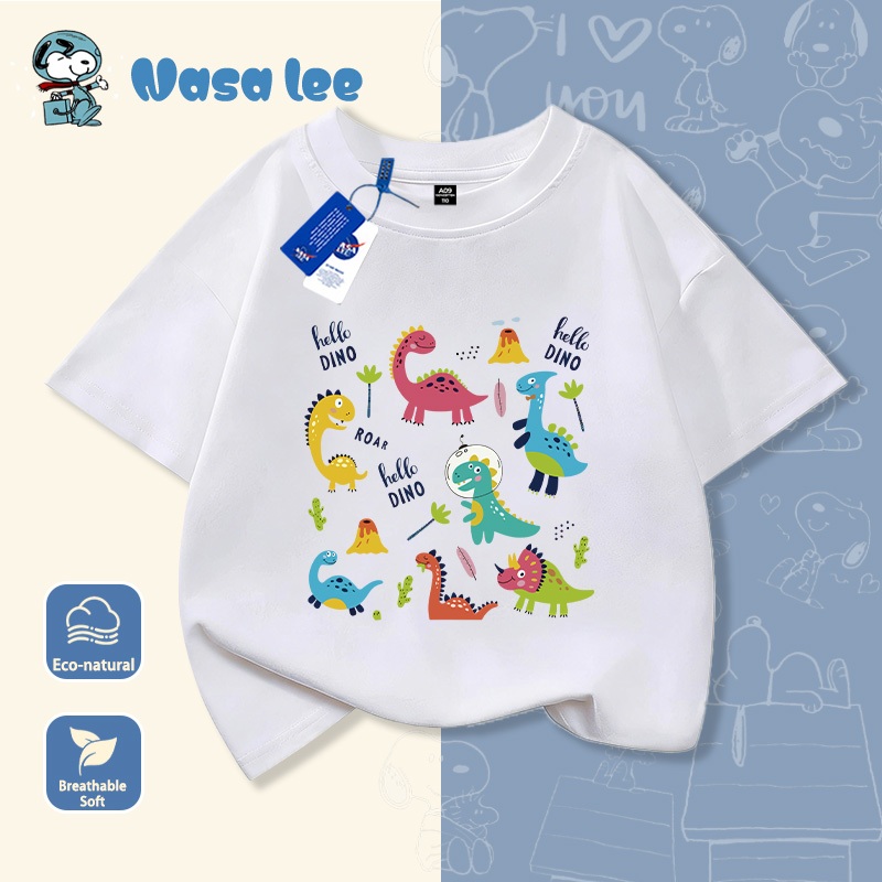 NASA Pure Cotton Tay Ngắn 2026 Phong Cách Mới Trẻ Em Tay Ngắn Mềm Mại Thoải Mái Thời Trang Dễ Thương