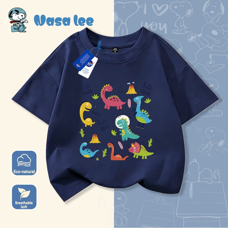 NASA Pure Cotton Tay Ngắn 2026 Phong Cách Mới Trẻ Em Tay Ngắn Mềm Mại Thoải Mái Thời Trang Dễ Thương