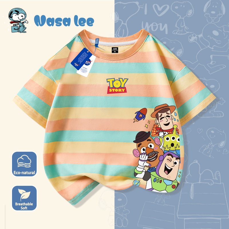 NASA Pure Cotton Tay Ngắn 2026 Phong Cách Mới Trẻ Em Tay Ngắn Mềm Mại Thoải Mái Thời Trang Dễ Thương
