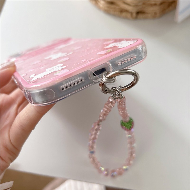 Ốp điện thoại chất liệu Acrylic họa tiết dâu tây cho iPhone 17 Pro max