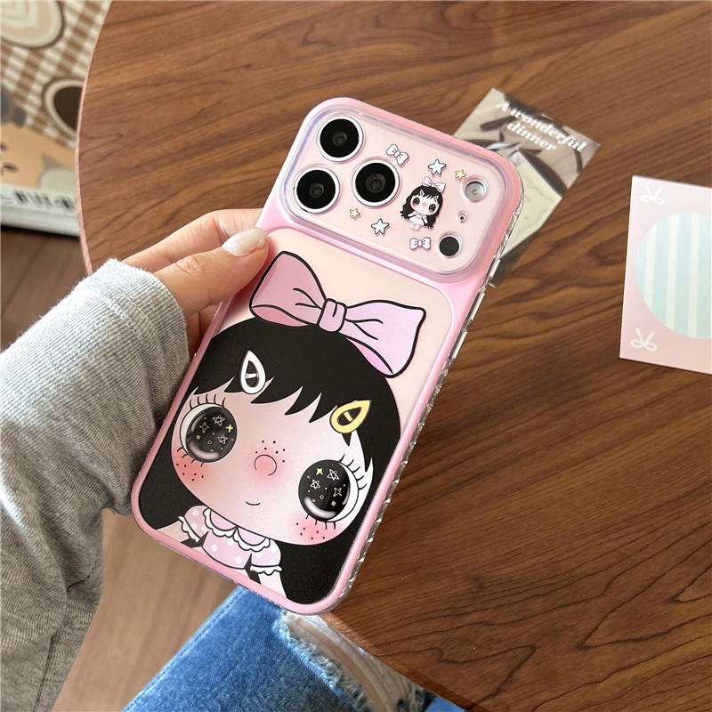 Ốp điện thoại chất liệu Acrylic họa tiết nơ cho iPhone 17 Pro max The Girl with the Bowknot