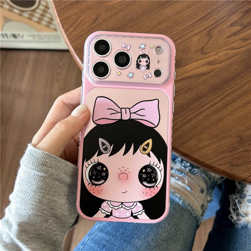 Ốp điện thoại chất liệu Acrylic họa tiết nơ cho iPhone 17 Pro max The Girl with the Bowknot