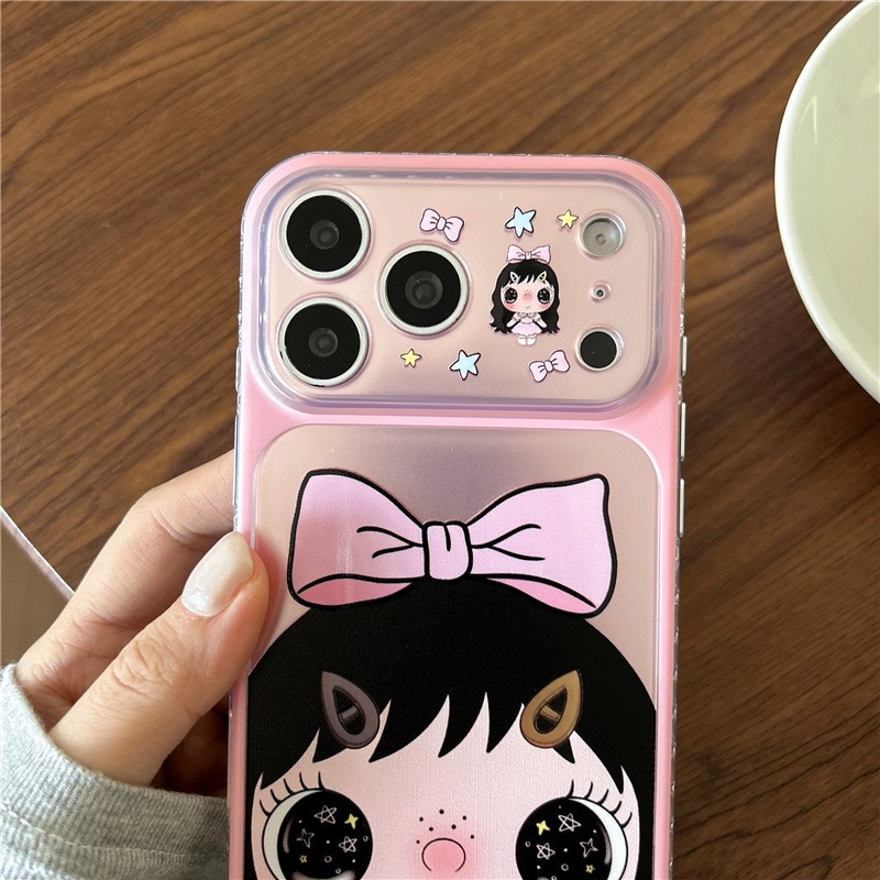 Ốp điện thoại chất liệu Acrylic họa tiết nơ cho iPhone 17 Pro max The Girl with the Bowknot