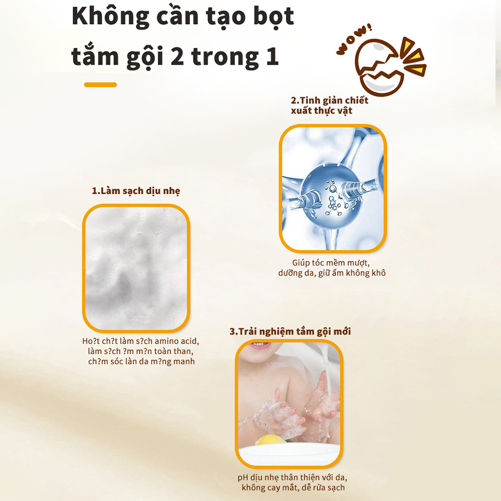 Kekebebe B.Duck Baby sữa tắm dầu gội 2 in1 cho bé an toàn dịu nhẹ làm sạch không cay mắt 300ml