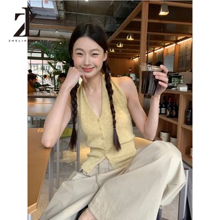 ZHELIHANGFEI Dây cổ chữ V màu xanh hải quân