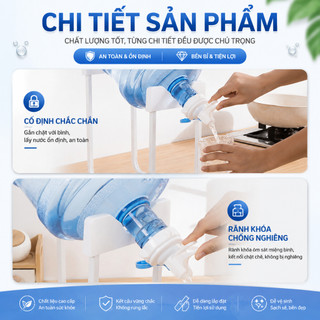 Bộ chân đế và vòi đặt ngược cho thùng nước 20L, giá kẹp khóa, phù hợp nhiều kích cỡ, không cần lắp ráp