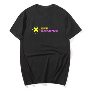 Off Campus Biểu Tượng Áo Mùa Hè Hợp Thời Trang Thoáng Mát Áo Thun Cặp Đôi Cotton Cổ Tròn Quá Khổ Top Tee Tay Ngắn Ngộ nghĩnh Áo