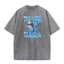 Talalero Tralalala Shark Meme Nam Thời Trang Giặt Retro Phố Cotton In Hình Áo Thun