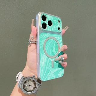 Ốp điện thoại từ tính gợn sóng màu xám sáng tạo phù hợp cho iPhone 11 12 13 14 15 16 17 Pro Max bao gồm tất cả vỏ silicon chống rơi