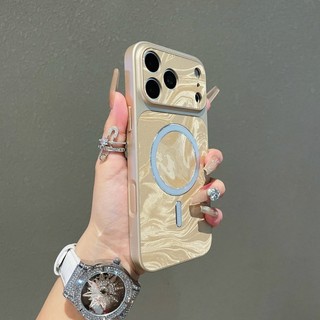 Ốp điện thoại từ tính gợn sóng màu xám sáng tạo phù hợp cho iPhone 11 12 13 14 15 16 17 Pro Max bao gồm tất cả vỏ silicon chống rơi