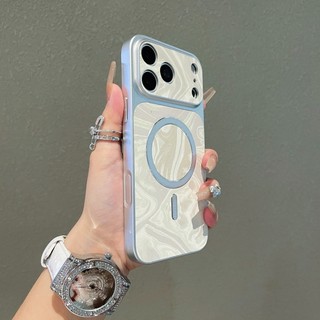 Ốp điện thoại từ tính gợn sóng màu xám sáng tạo phù hợp cho iPhone 11 12 13 14 15 16 17 Pro Max bao gồm tất cả vỏ silicon chống rơi