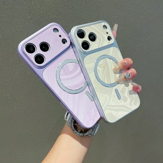 Ốp điện thoại từ tính gợn sóng màu xám sáng tạo phù hợp cho iPhone 11 12 13 14 15 16 17 Pro Max bao gồm tất cả vỏ silicon chống rơi