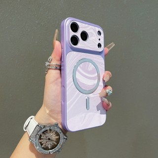 Ốp điện thoại từ tính gợn sóng màu xám sáng tạo phù hợp cho iPhone 11 12 13 14 15 16 17 Pro Max bao gồm tất cả vỏ silicon chống rơi