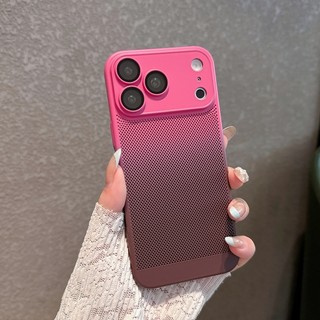 Ốp điện thoại siêu mỏng có lỗ tản nhiệt hai màu Gradient thích hợp cho iPhone 13 14 15 16 17 Pro Max toàn diện gương bảo vệ PC cứng
