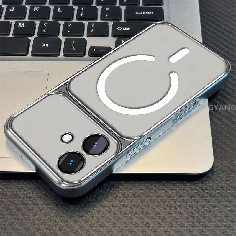 Ốp Lưng Cho OPPO A79 5G Thẩm Mỹ Silicon Cao Cấp Mạ Điện Trong Suốt Vỏ Điện Thoại Cùng Dòng Màu Hút Từ Tính Vòng Thiết Kế Mới