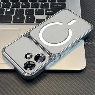 Ốp Lưng Cho Realme C53 C51 Ốp Điện Thoại Cửa Sổ Lớn Silicon Trong Suốt Cao Cấp Với Thiết Kế Vòng Từ Tính Mới Thẩm Mỹ