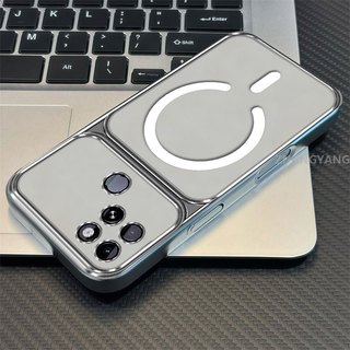 Ốp Lưng Cho Realme C21Y C25Y C21 Vỏ Điện Thoại Cửa Sổ Lớn Silicon Trong Suốt Cao Cấp Với Thiết Kế Vòng Từ Tính Mới Thẩm Mỹ