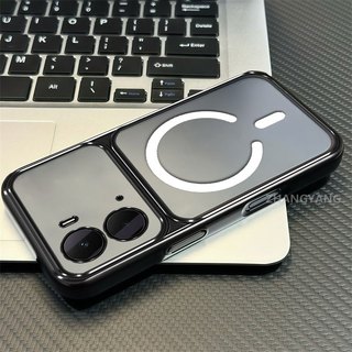 Ốp Lưng Cho OPPO A36 4G A76 4G A96 4G Ốp Điện Thoại Cửa Sổ Lớn Silicon Trong Suốt Cao Cấp Với Thiết Kế Vòng Từ Tính Mới Thẩm Mỹ