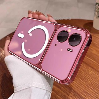 Ốp Lưng Cho OPPO A36 4G A76 4G A96 4G Ốp Điện Thoại Cửa Sổ Lớn Silicon Trong Suốt Cao Cấp Với Thiết Kế Vòng Từ Tính Mới Thẩm Mỹ