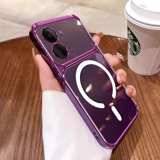 Ốp Lưng Cho OPPO A36 4G A76 4G A96 4G Ốp Điện Thoại Cửa Sổ Lớn Silicon Trong Suốt Cao Cấp Với Thiết Kế Vòng Từ Tính Mới Thẩm Mỹ