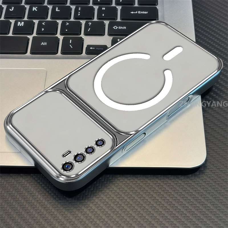 Ốp Lưng Cho Realme 5 5i 5s 6i C3 Thẩm Mỹ Silicon Cao Cấp Mạ Điện Trong Suốt Vỏ Điện Thoại Cùng Dòng Màu Hút Từ Tính Vòng Thiết Kế Mới