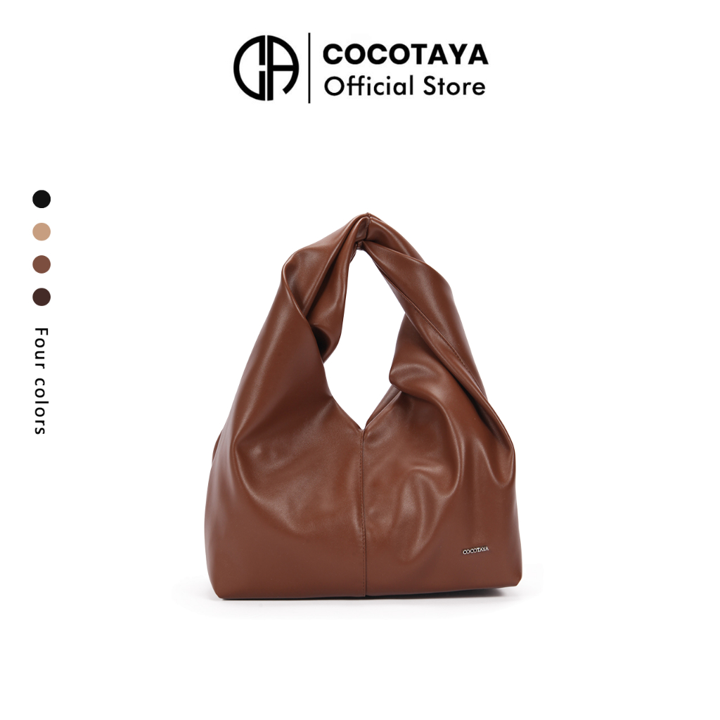COCOTAYA Thiết kế xếp li đơn giản Túi xách da mềm nhiều màu Túi đeo vai thời trang dung tích lớn đa năng