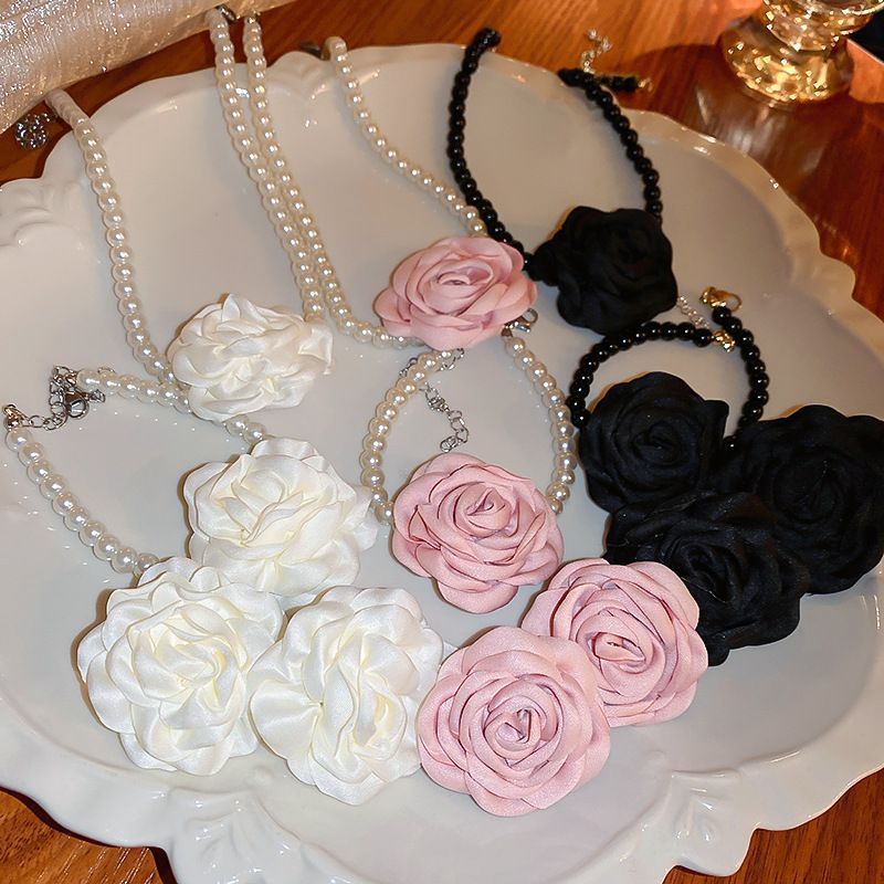 Choker Hoa Ngọc Trai Phong Cách Retro, Thanh Lịch Cho Phụ Nữ