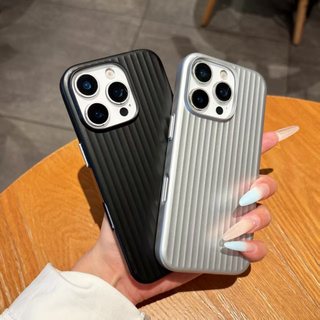 Dành Cho iPhone 16 Pro Max 11 14 Pro 13 15 Plus 11 Pro Max 14 Pro Max 16 12 Pro Max Vỏ Điện Thoại Kim Loại Sơn Sóng Chống Rơi Và Chống Sốc PC Tối Giản Bảo Vệ Điện Thoại