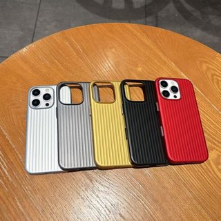Dành Cho iPhone 16 Pro Max 11 14 Pro 13 15 Plus 11 Pro Max 14 Pro Max 16 12 Pro Max Vỏ Điện Thoại Kim Loại Sơn Sóng Chống Rơi Và Chống Sốc PC Tối Giản Bảo Vệ Điện Thoại