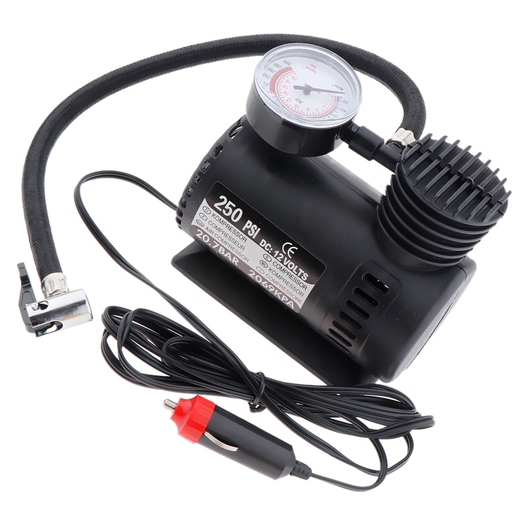 Jfory Máy bơm máy nén khí Mini 12V cầm tay Máy bơm lốp ô tô tự động