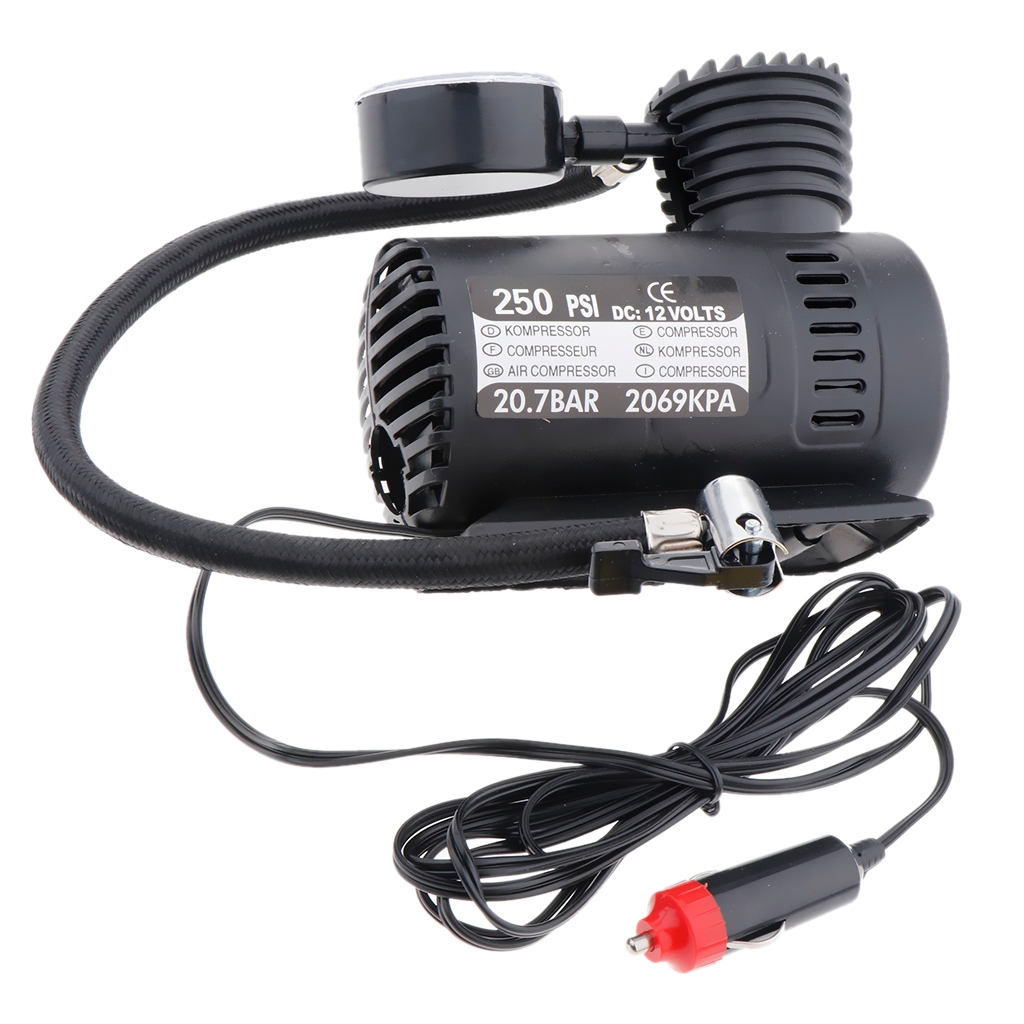 Jfory Máy bơm máy nén khí Mini 12V cầm tay Máy bơm lốp ô tô tự động