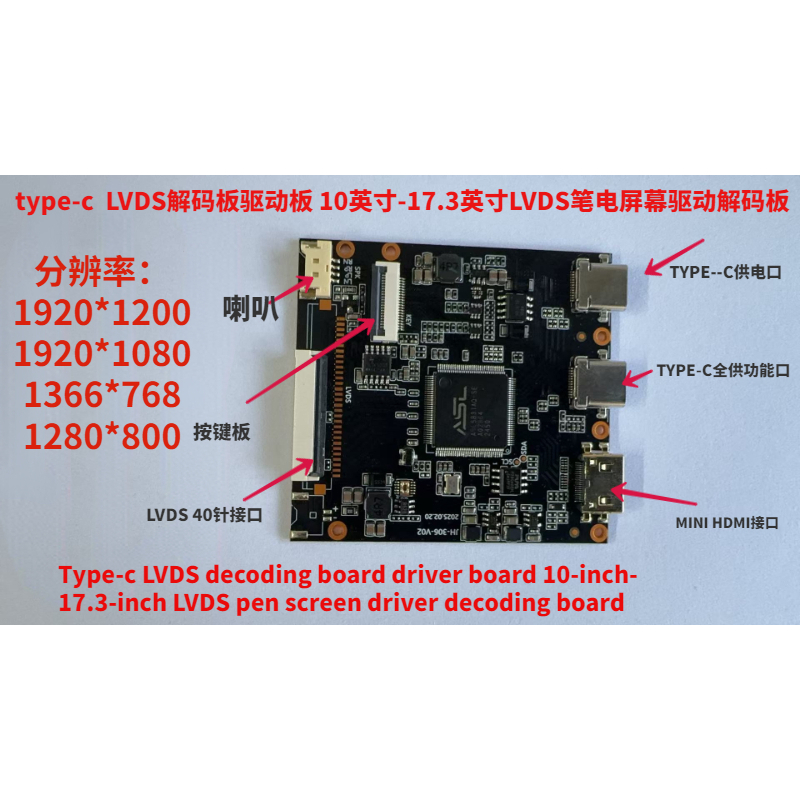 Màn hình thiết bị hiển thị LCD toàn chức năng Màn hình thiết bị chiếu điện thoại di động Bảng mạch điều khiển giải mã loại C One-Line Pass HDMI Signal Notebook Màn hình EDP Kit Hỗ trợ công tắc | BigBuy360 - bigbuy360.vn