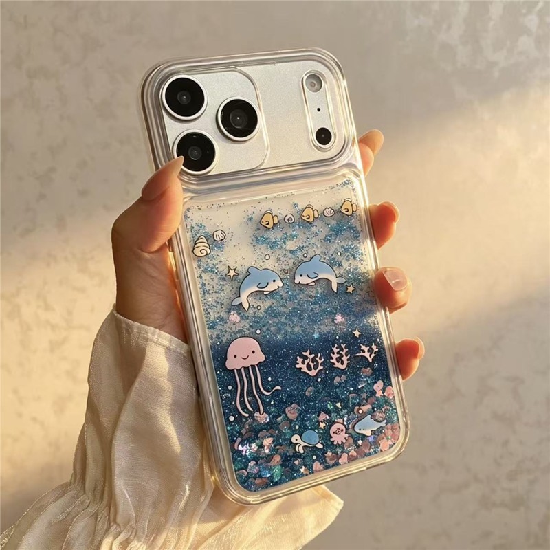 Ốp điện thoại cát lún dạng lỏng cho iPhone 17 Pro max Ocean World