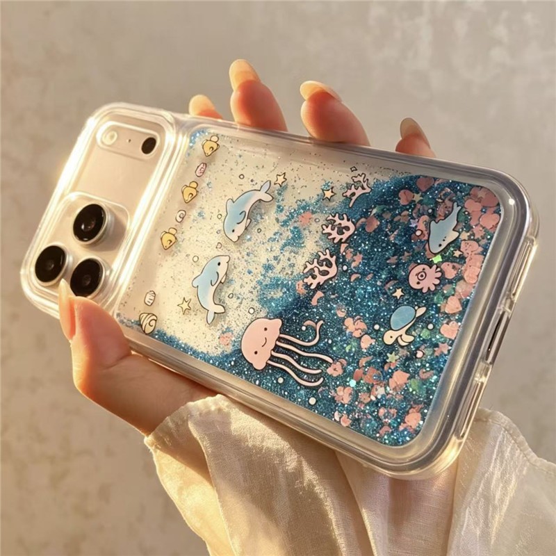 Ốp điện thoại cát lún dạng lỏng cho iPhone 17 Pro max Ocean World