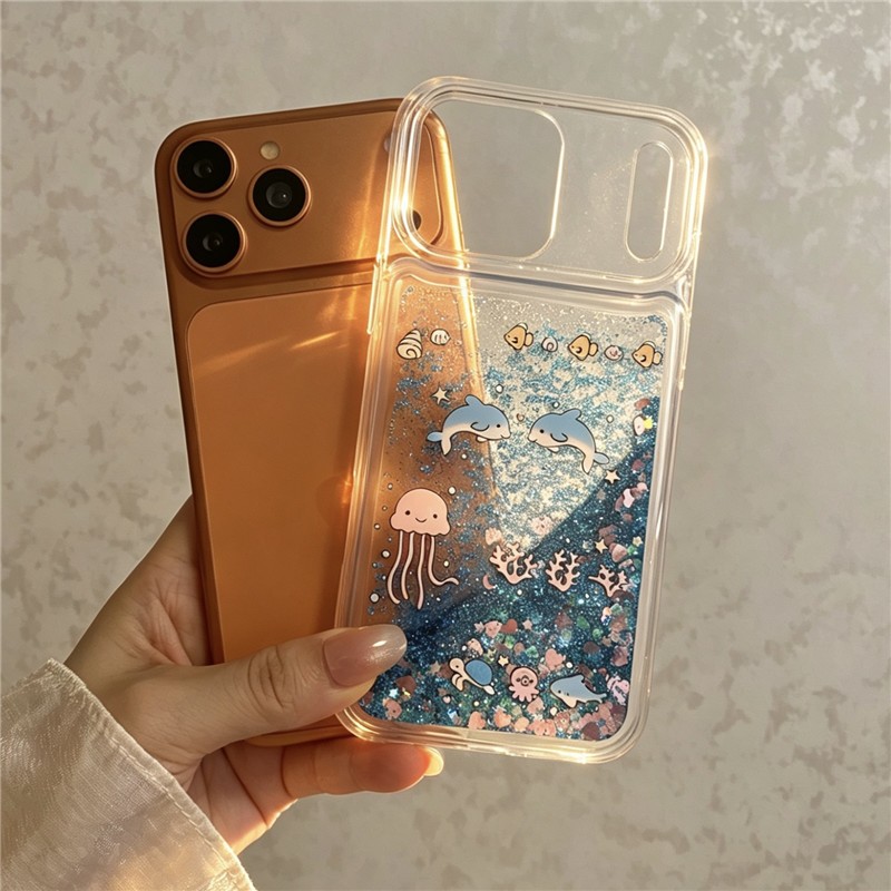 Ốp điện thoại cát lún dạng lỏng cho iPhone 17 Pro max Ocean World