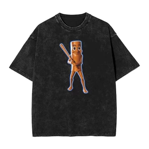 Tung Tung Sahur Ý Brainrot Washed Fashion Street Hip Hop Áo thun Cotton nguyên chất trung tính