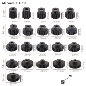 Gear M0.8 Khuôn 3.175 Lỗ 10-24T Tùy Chọn Thích Hợp Cho 1 / 10 Động Cơ Không Chổi Than Điều Khiển Từ Xa Xe Đồ Chơi JXOX