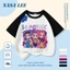 Áo thun Cotton nguyên chất màu đen cho trẻ em NASA Áo thun Cotton thoáng khí hoạt hình hợp thời trang Cô gái nhỏ Anime In hình hợp thời trang 3-16 tuổi Bé trai Bé gái tay ngắn thông thường