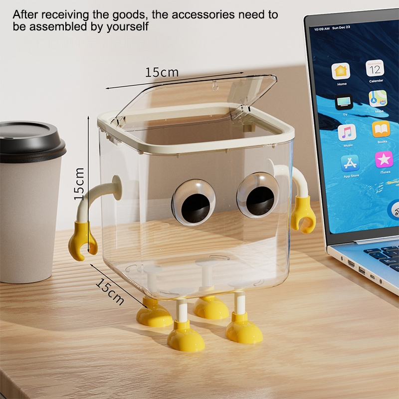 Springevenstar Dễ Thương Trong Suốt Để Bàn Thùng Rác Nhỏ Văn Phòng Có Giá Trị Cao Bao Bọc Bảo Quản Giỏ Giấy Rác Bàn Học Sinh Ký Túc Xá Thùng Chứa Đồ Springevenstar