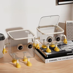 Springevenstar Dễ Thương Trong Suốt Để Bàn Thùng Rác Nhỏ Văn Phòng Có Giá Trị Cao Bao Bọc Bảo Quản Giỏ Giấy Rác Bàn Học Sinh Ký Túc Xá Thùng Chứa Đồ Springevenstar