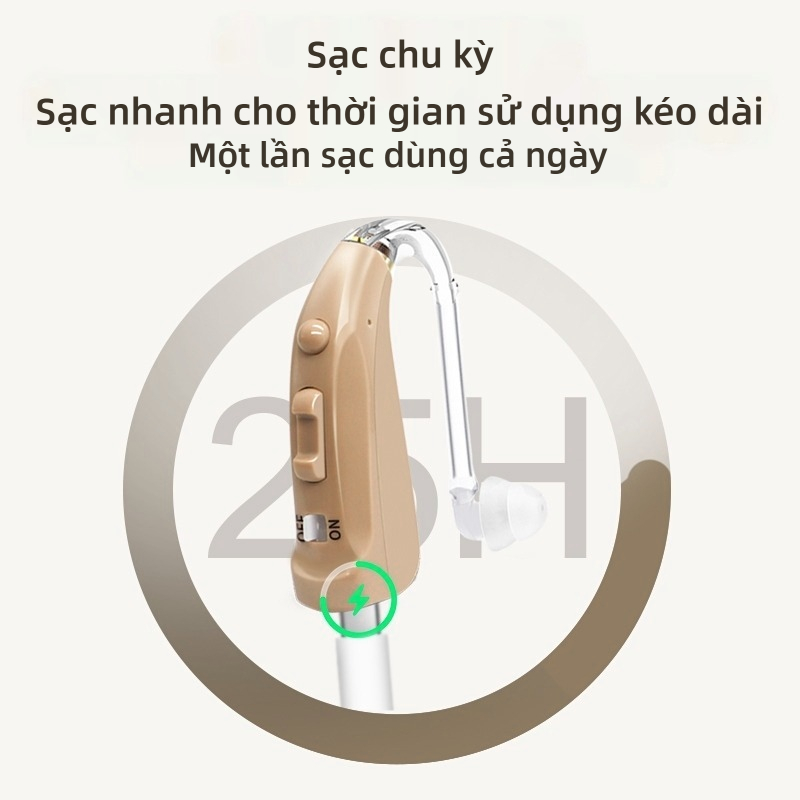 Máy trợ thính cao cấp / máy trợ thính có thể sạc lại - Bộ khuếch đại âm thanh có thể sạc lại USB | Khử tiếng ồn | Nhẹ nhàng | Thoải mái phù hợp