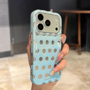 Ốp lưng cứng màu chấm bi gương tương thích cho iPhone 14 pro max 15 pro max 16 pro max 17 pro max