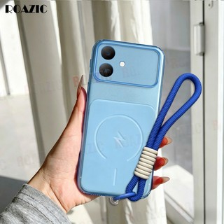 Ốp Điện Thoại Siêu Mỏng Bán Trong Suốt Cho infinix Smart 20 10 Plus 10 Hot 60 Pro + 60 Pro 60 5G 60i Màu Trơn Có Dây Đeo Tay Chống Bụi Chống Sốc Bao Gồm Mềm CS01
