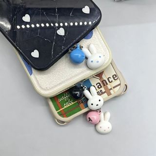 Điện Thoại Di Động Chống Bụi Cắm Tự Làm Dingdang Nhẫn Đầu Thỏ Mặt Dây Chuyền Trang Trí Điện Thoại Di Động