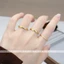 Nhẫn titan không gỉ mạ vàng 24k thiết kế họa tiết đơn giản thanh lịch dành cho nữ