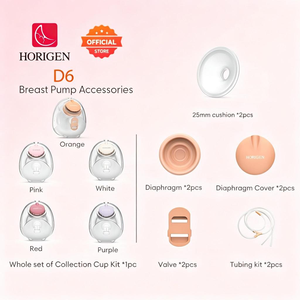 Horigen Decent Go D6 Phụ kiện máy hút sữa điện Bộ sưu tập cốc / Ống / Đệm / Màng / Van