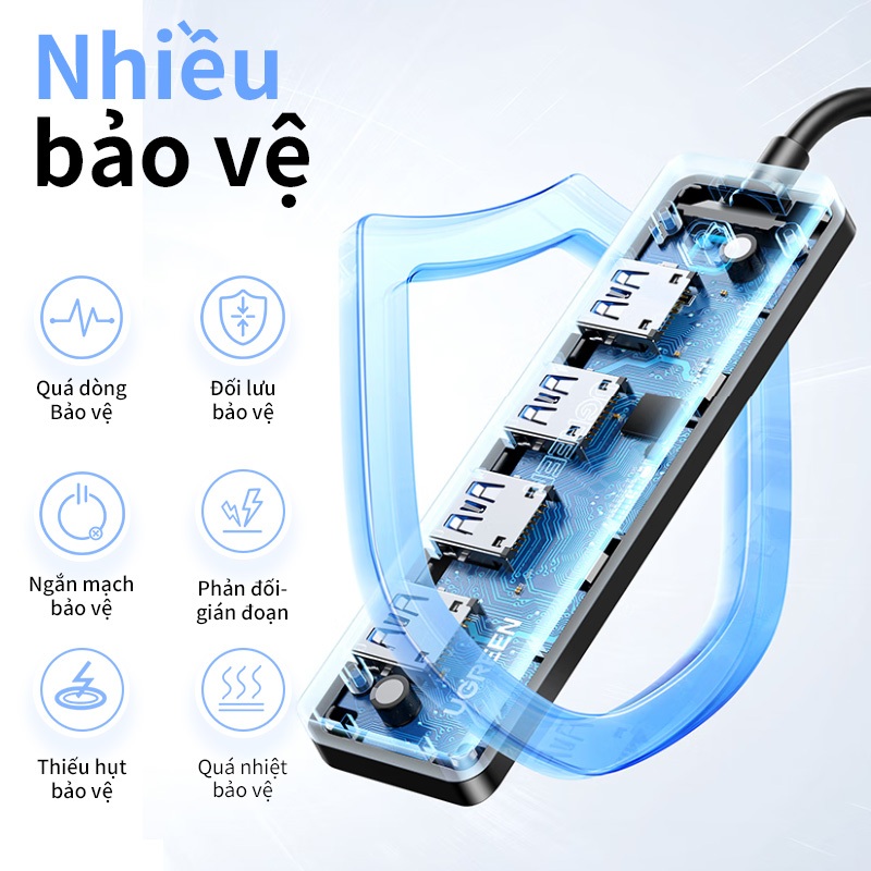 Acer Hub chuyển đổi USB 3.0 2.0 Truyền tải nhanh chóng 4 trong 1 4 cổng dữ liệu USB-A 5Gbps thích hợp cho laptop Macbook Máy tính xách tay Chuột Bàn phím và các thiết bị khác UH401 | BigBuy360 - bigbuy360.vn