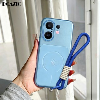 Ốp Điện Thoại Siêu Mỏng Bán Trong Suốt Cho VIVO X200 FE Matte Màu Trơn Có Dây Đeo Tay Chống Bụi Chống Sốc Bao Gồm Mềm Bảo Vệ CS01