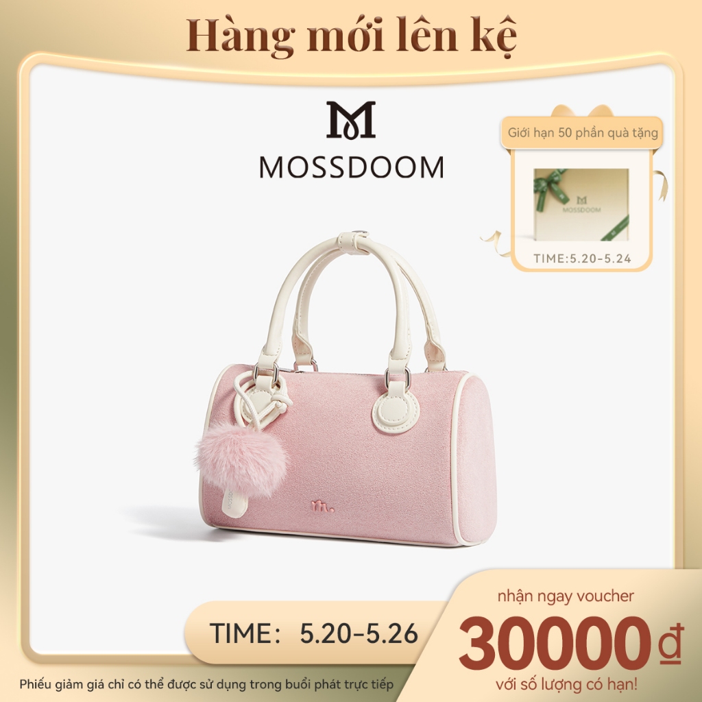 New Arrival】MOSSDOOM Theora Bag Túi xách nữ hình trụ đơn giản có dây đeo chéo dài
